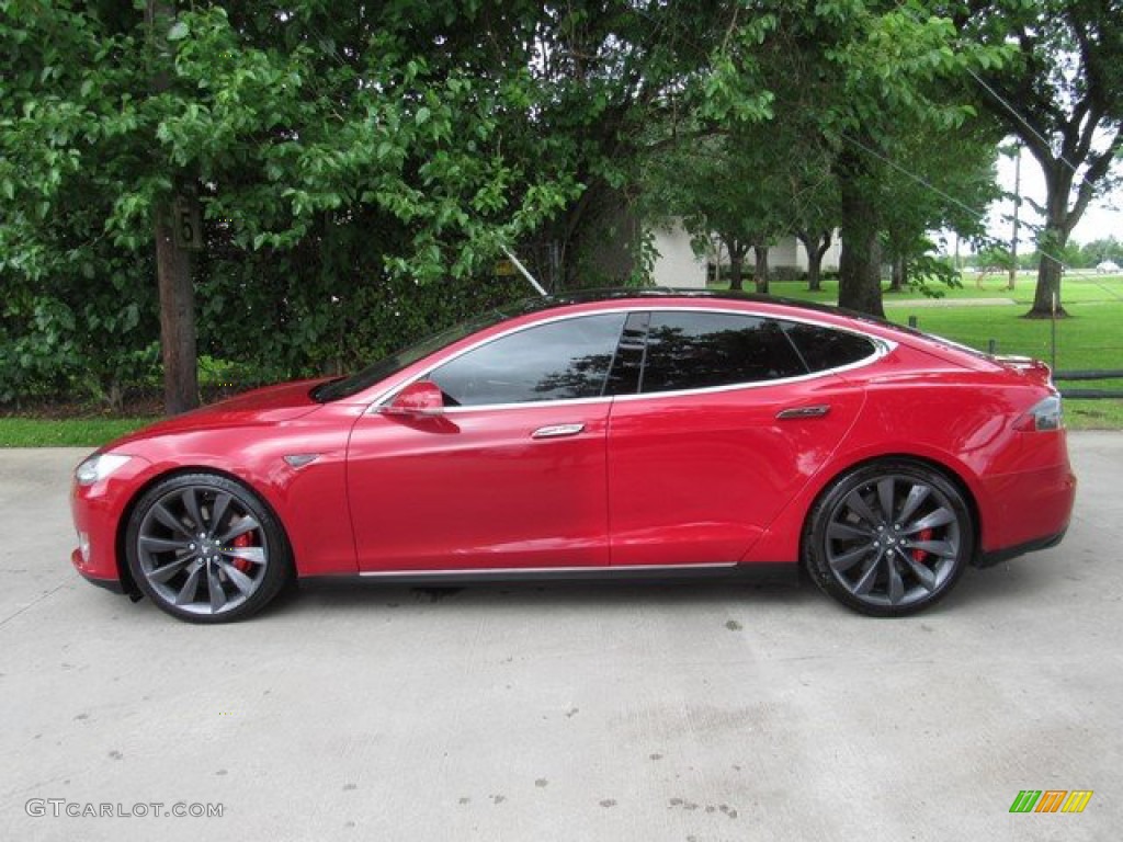 Red Multi-Coat 2015 Tesla Model S 90D Exterior Photo #133444754