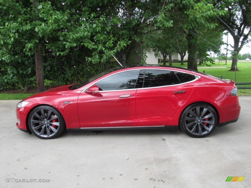 2015 Model S 90D - Red Multi-Coat / Grey photo #8