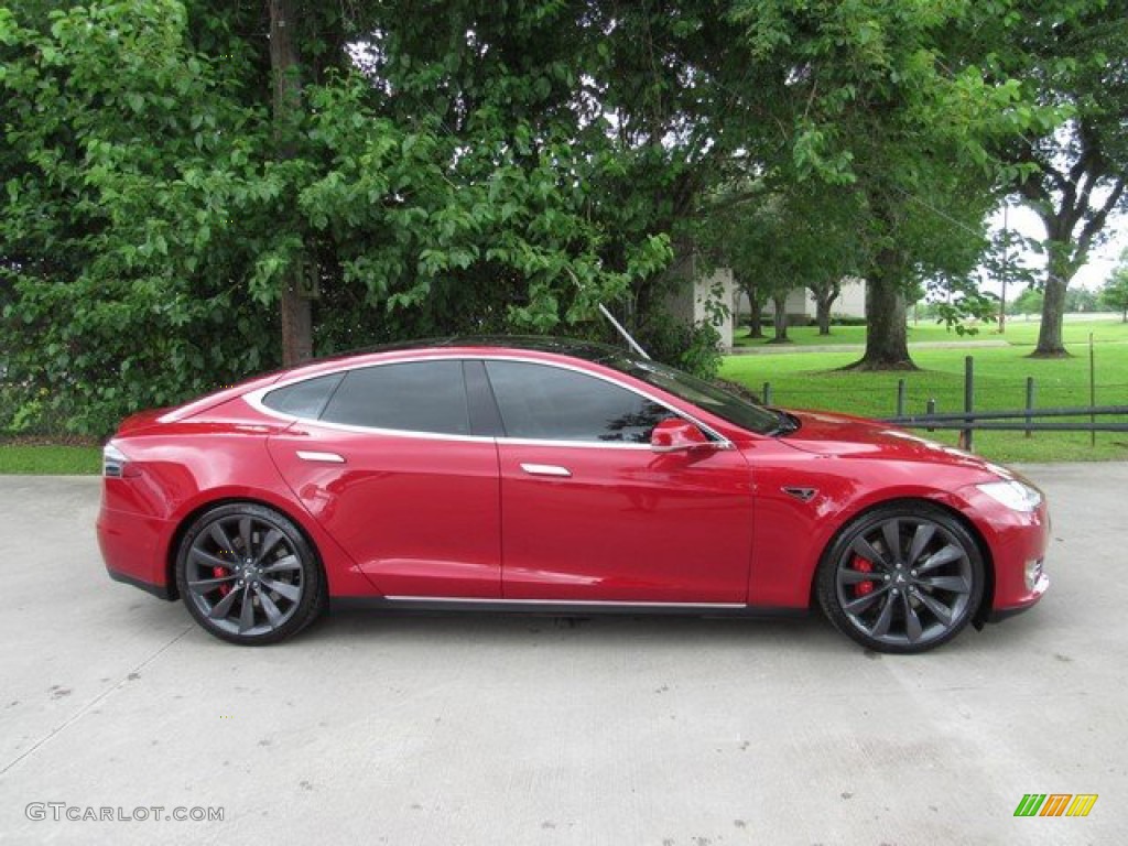 2015 Model S 90D - Red Multi-Coat / Grey photo #11