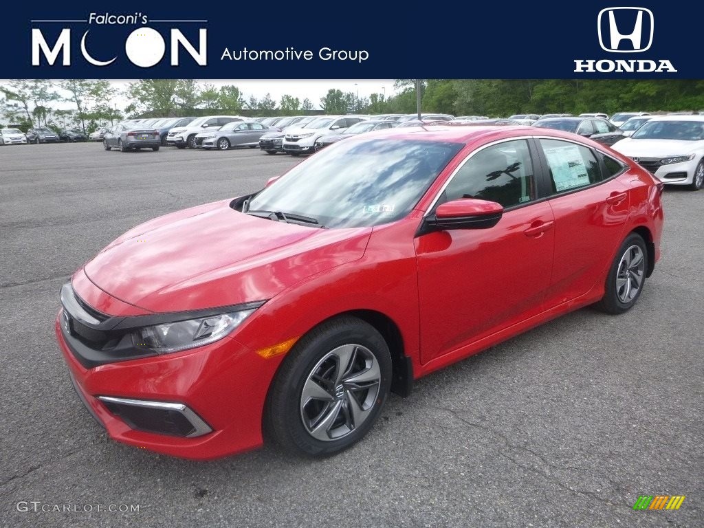 2019 Civic LX Sedan - Rallye Red / Black photo #1