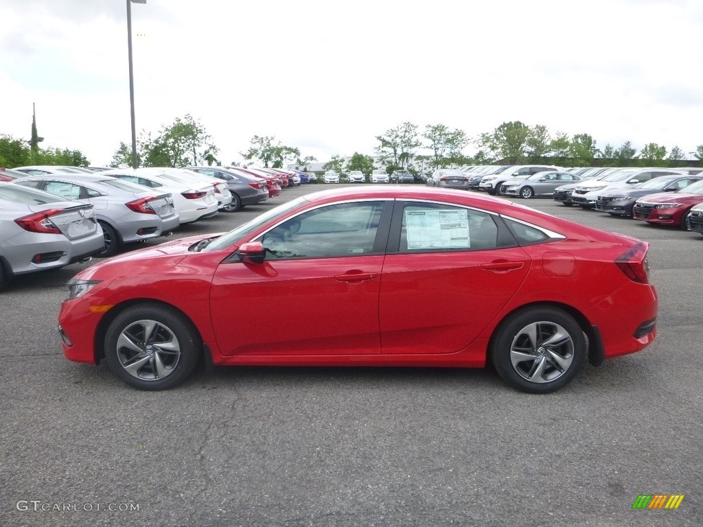 2019 Civic LX Sedan - Rallye Red / Black photo #2