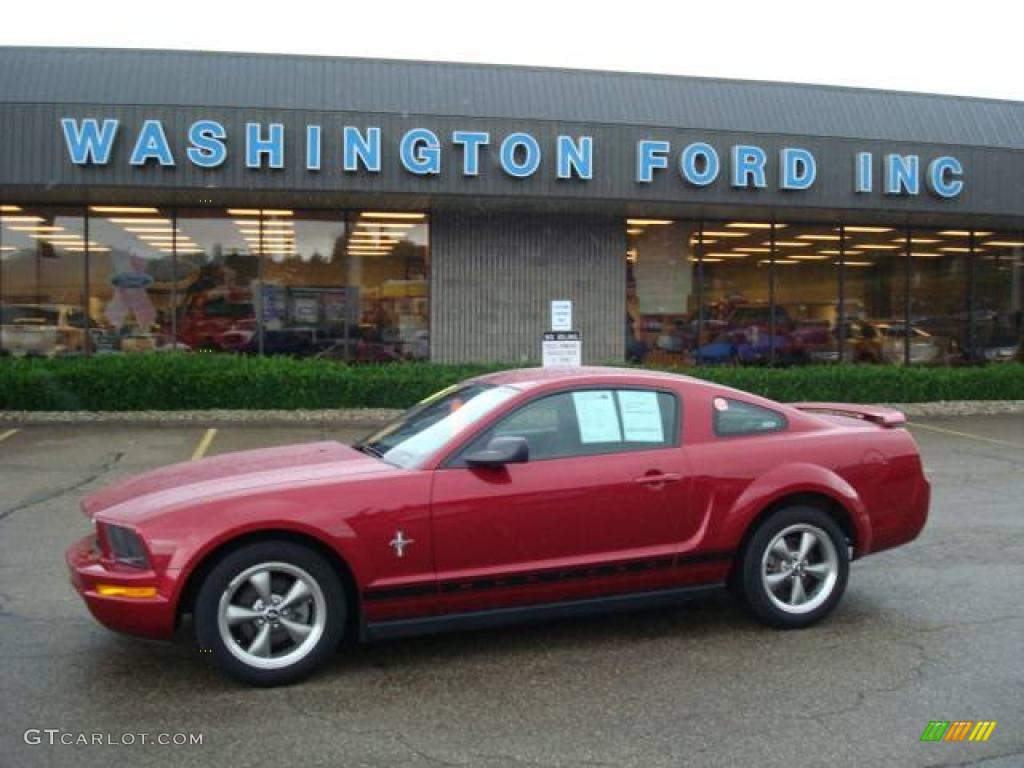 2006 Mustang V6 Premium Coupe - Redfire Metallic / Dark Charcoal photo #1