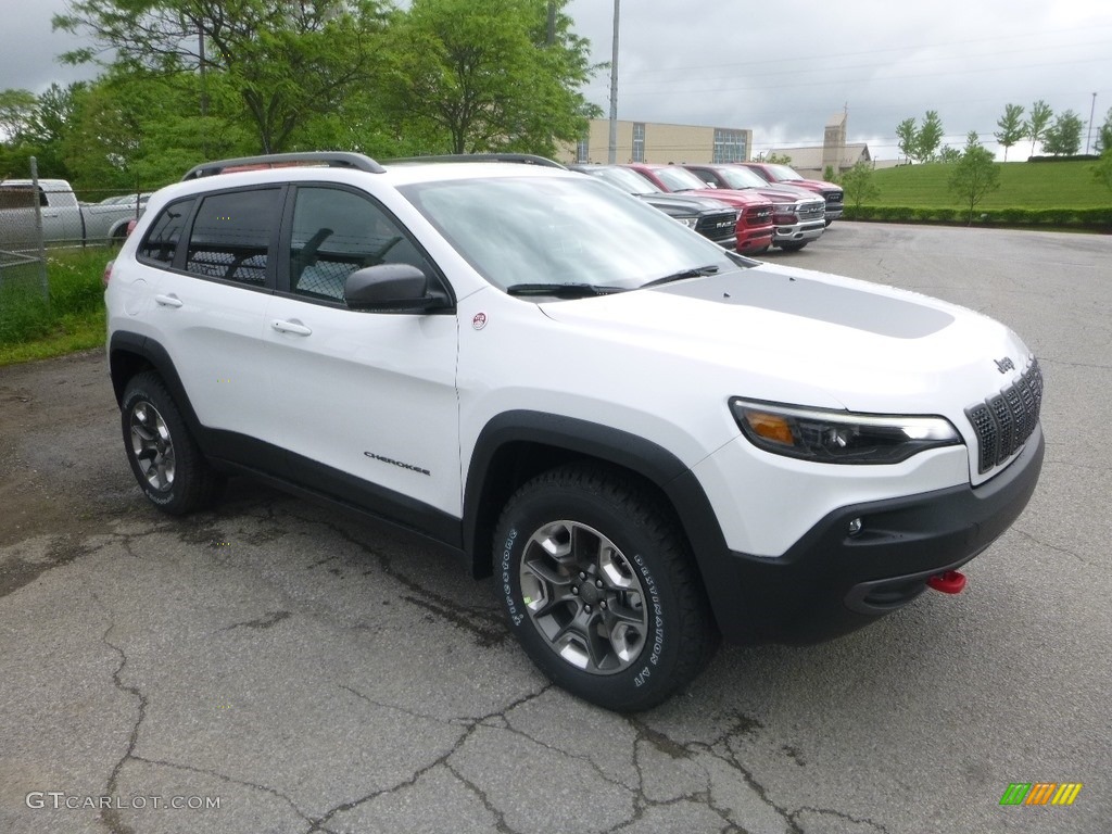 Bright White 2019 Jeep Cherokee Trailhawk 4x4 Exterior Photo #133451976