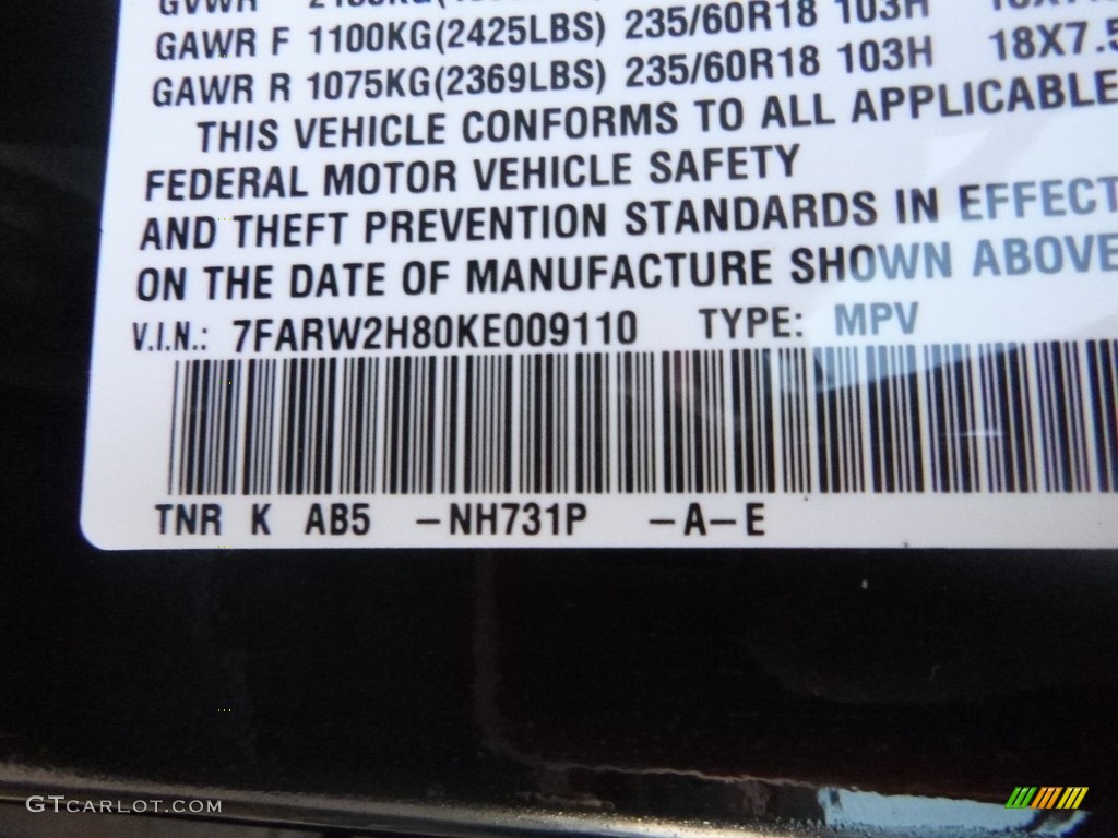 2019 CR-V EX-L AWD - Crystal Black Pearl / Gray photo #12