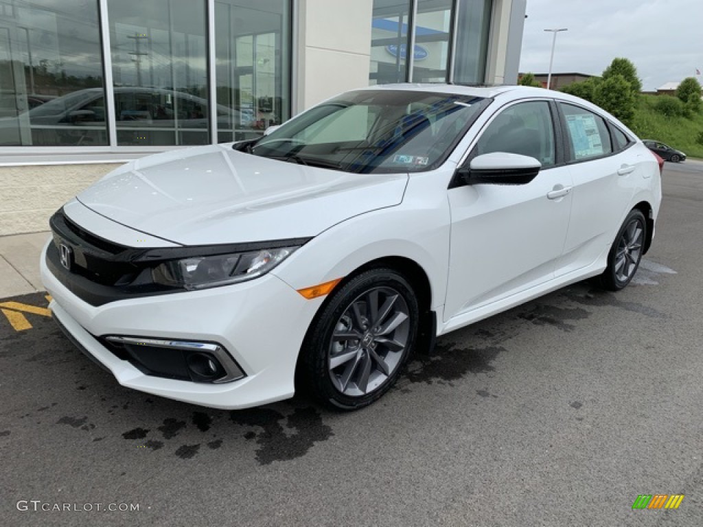 Platinum White Pearl 2019 Honda Civic EX-L Sedan Exterior Photo #133456059