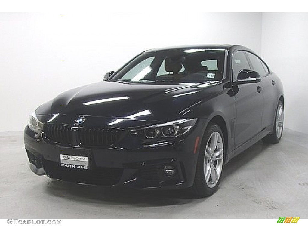 2019 4 Series 430i xDrive Gran Coupe - Carbon Black Metallic / Cognac photo #1