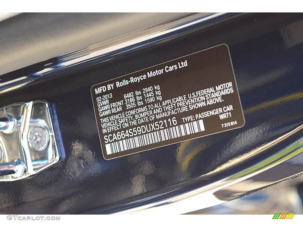 2013 Rolls-Royce Ghost Standard Ghost Model Color Code Photos