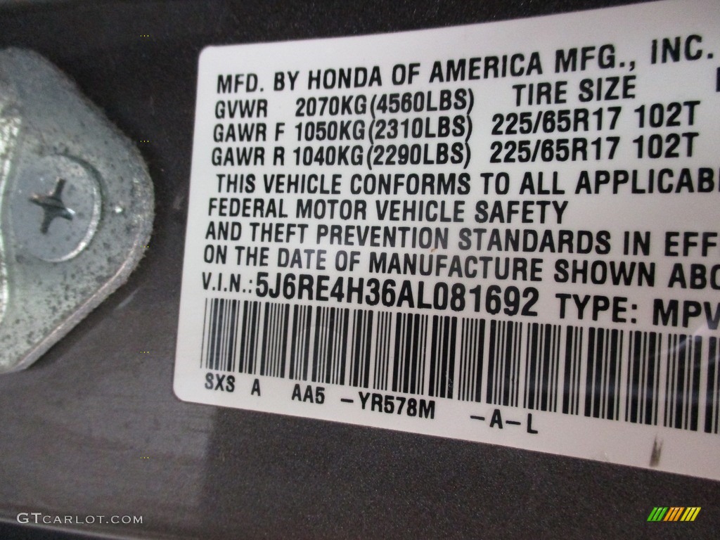 2010 CR-V LX AWD - Urban Titanium Metallic / Gray photo #19