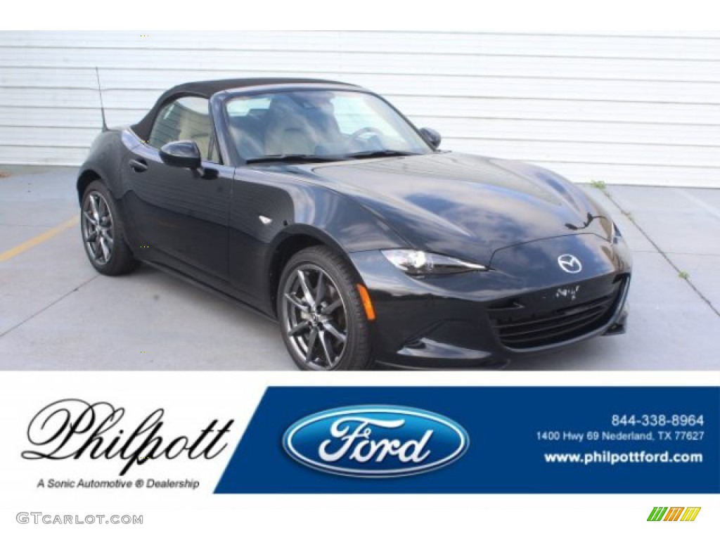 2016 MX-5 Miata Grand Touring Roadster - Jet Black Mica / Sport Tan photo #1