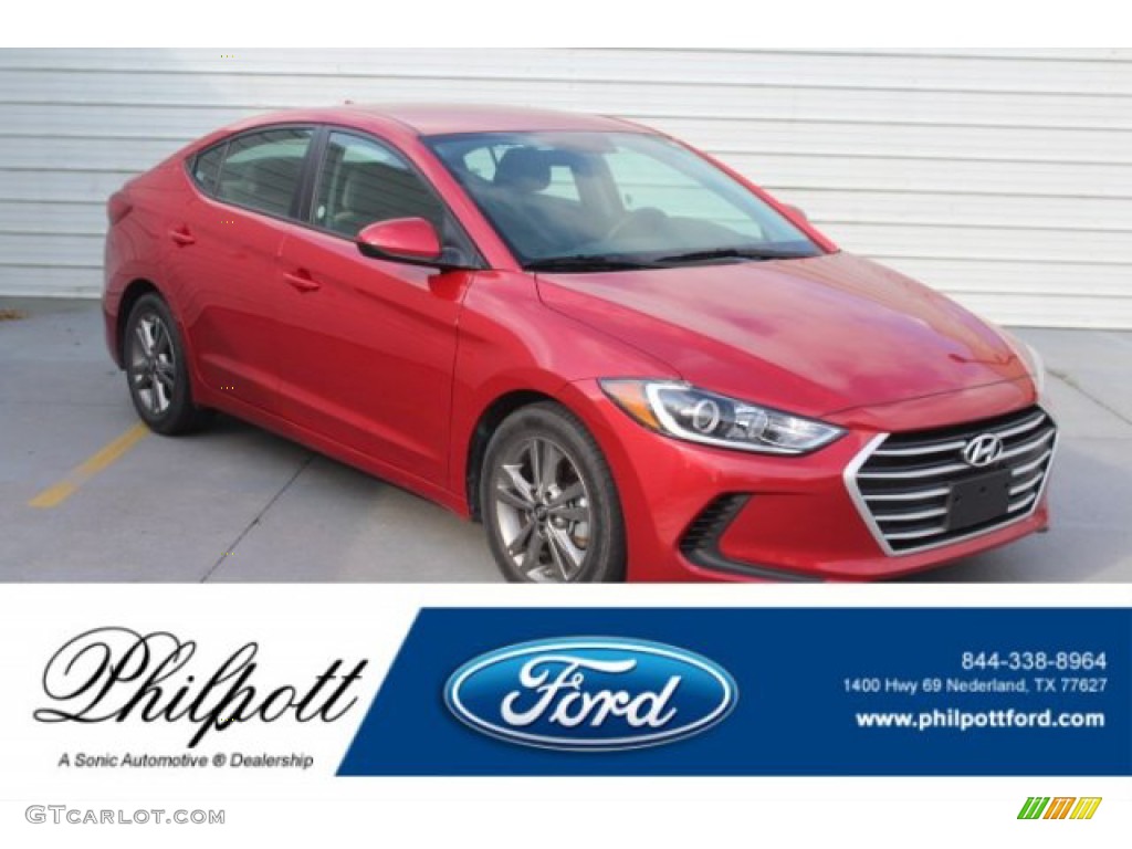 2018 Elantra SEL - Scarlet Red / Gray photo #1