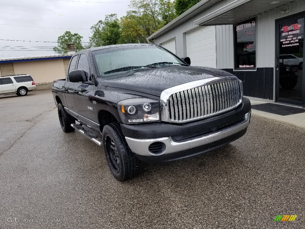 2008 Ram 1500 SLT Quad Cab 4x4 - Brilliant Black Crystal Pearl / Medium Slate Gray photo #24