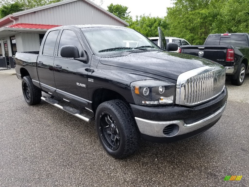 2008 Ram 1500 SLT Quad Cab 4x4 - Brilliant Black Crystal Pearl / Medium Slate Gray photo #27