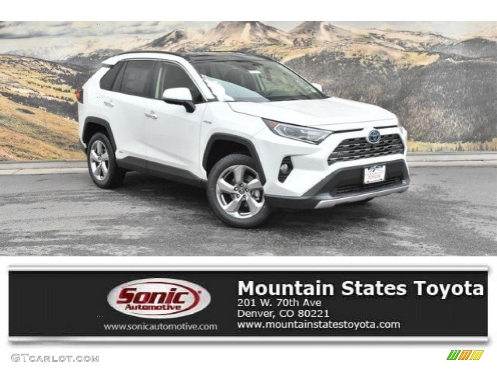 2019 RAV4 Limited AWD Hybrid - Blizzard White Pearl / Black photo #1