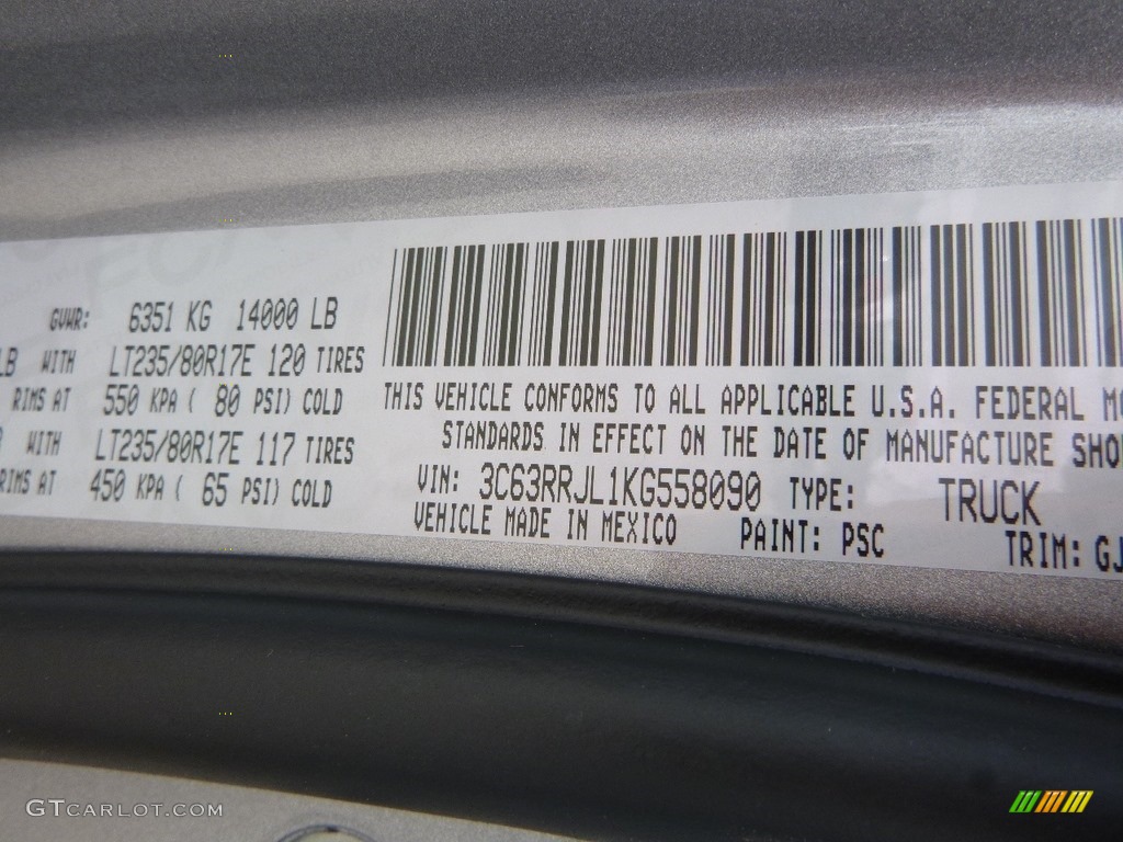 2019 3500 Color Code PSC for Billet Silver Metallic Photo #133478554