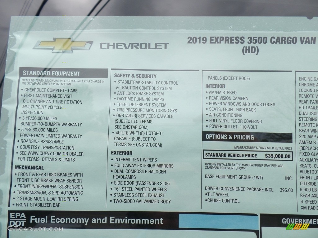 2019 Express 3500 Cargo WT - Black / Medium Pewter photo #41