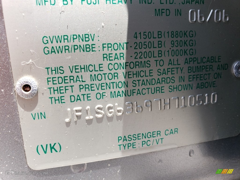 2007 Forester 2.5 X - Crystal Gray Metallic / Graphite Gray photo #25