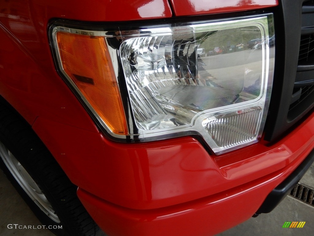 2013 F150 XL Regular Cab 4x4 - Vermillion Red / Steel Gray photo #2