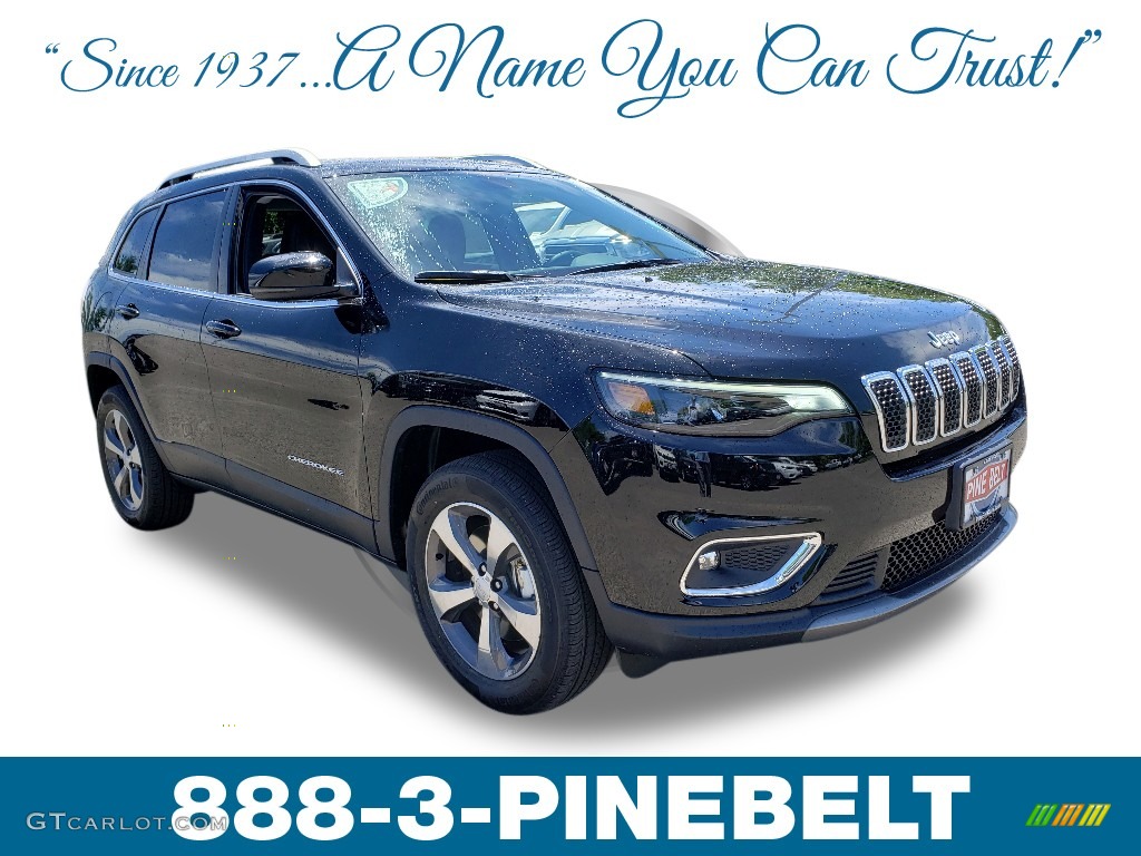 2019 Cherokee Limited 4x4 - Diamond Black Crystal Pearl / Black photo #1