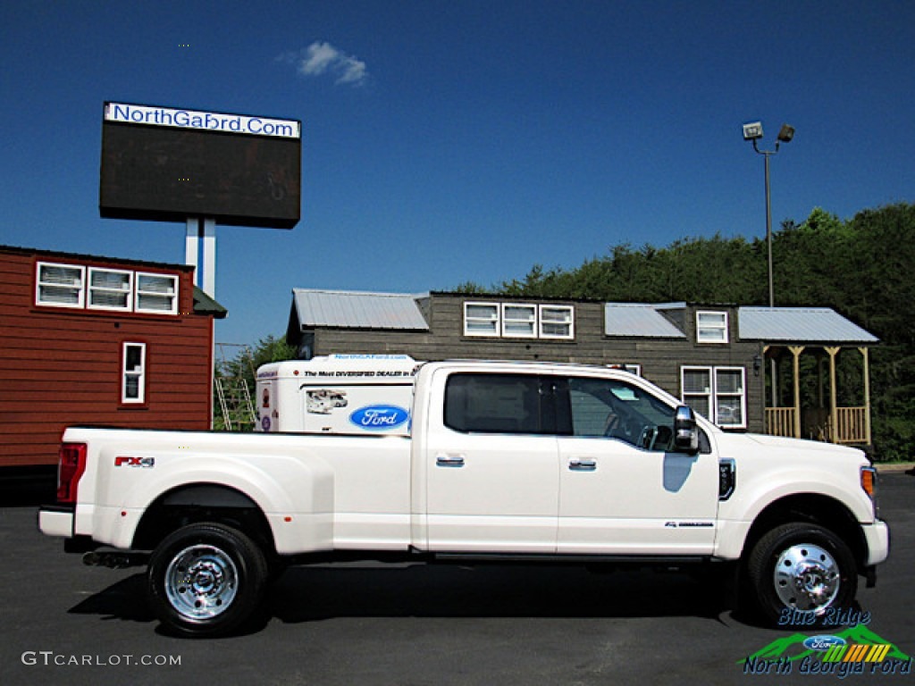 2019 F450 Super Duty Platinum Crew Cab 4x4 - White Platinum Metallic Tri-Coat / Black photo #6