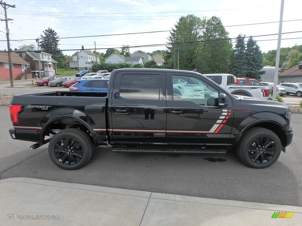 2019 F150 Lariat Sport SuperCrew 4x4 - Agate Black / Sport Black/Red photo #4