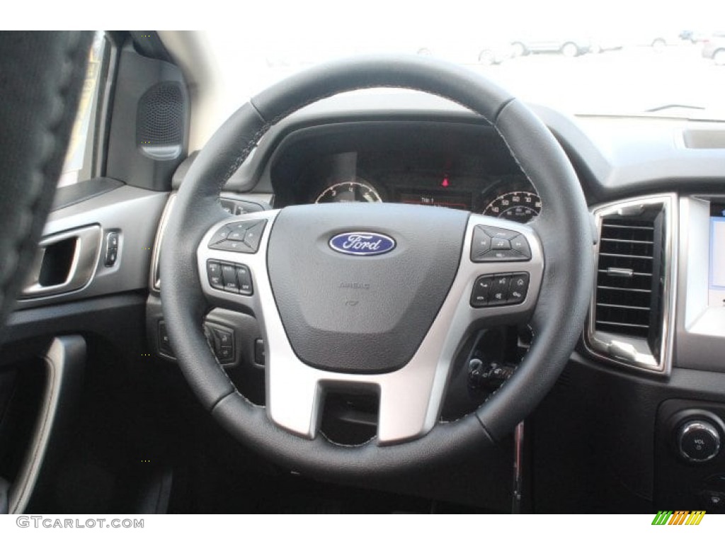 2019 Ford Ranger XL SuperCrew Ebony Steering Wheel Photo #133496924