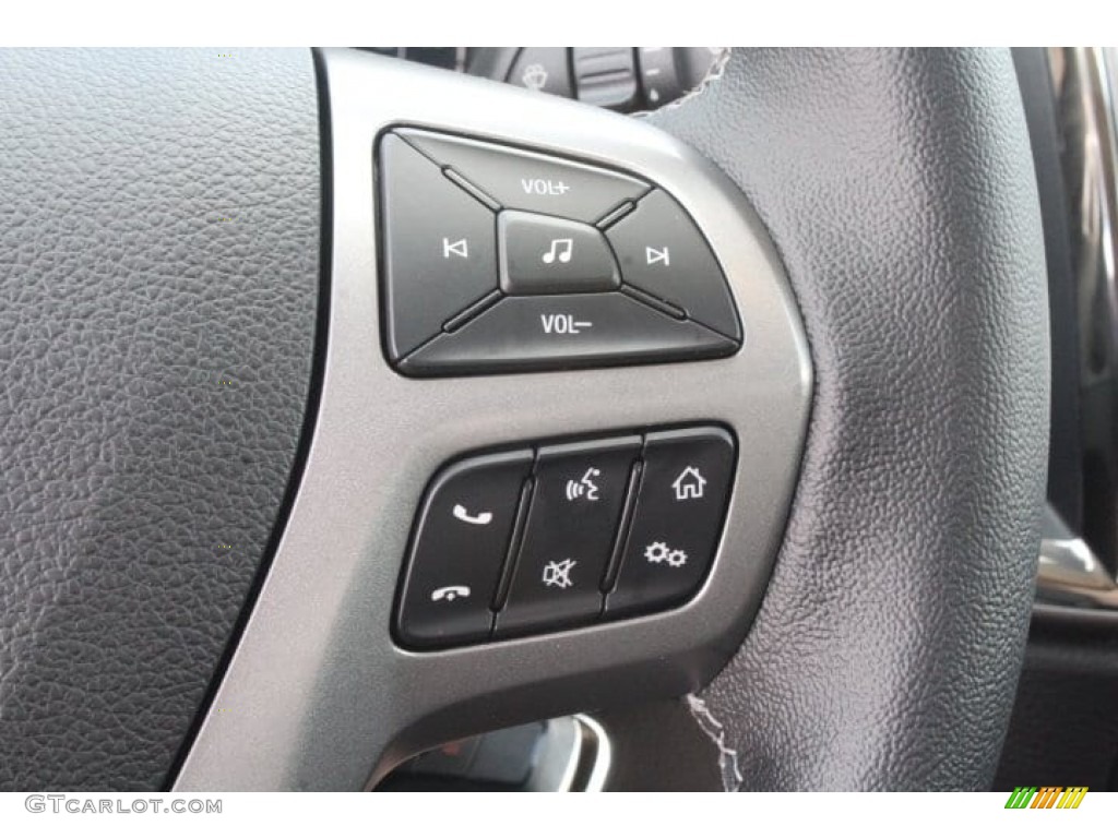 2019 Ford Ranger XLT SuperCrew Ebony Steering Wheel Photo #133497185