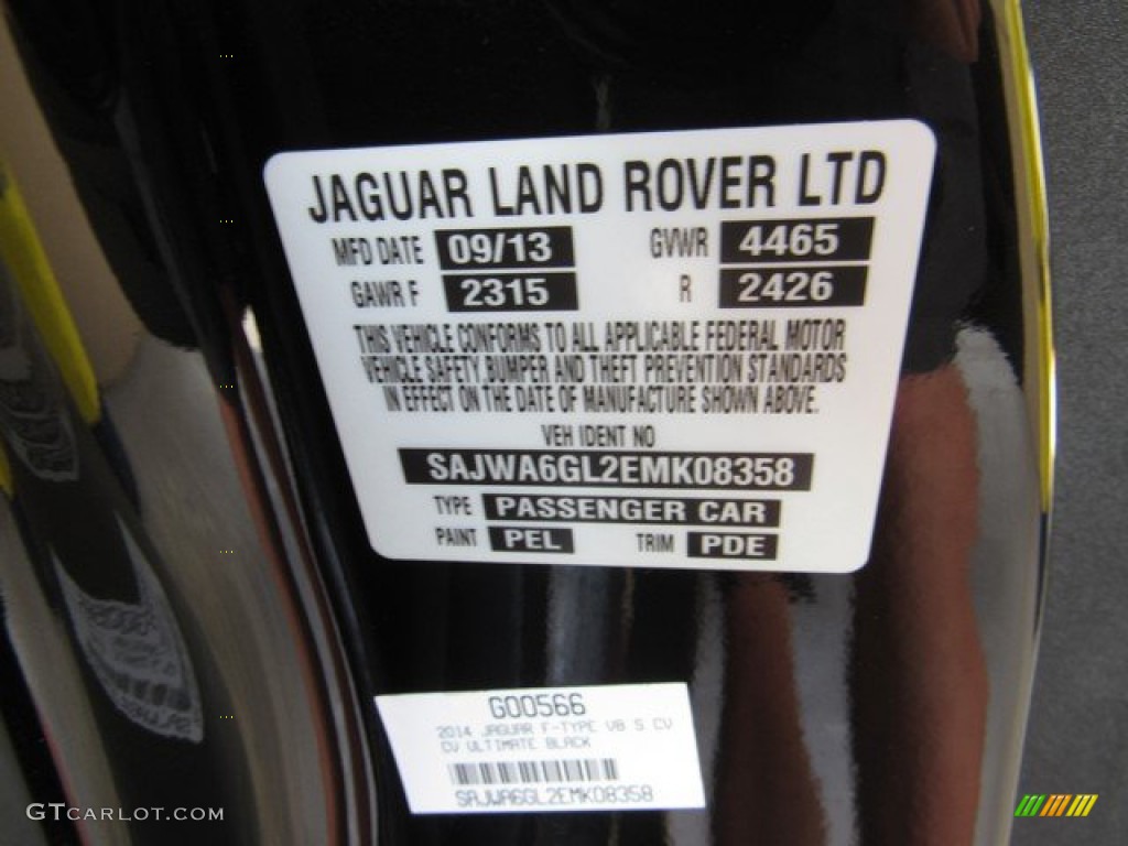 2014 F-TYPE V8 S - Ultimate Black Metallic / Jet photo #35