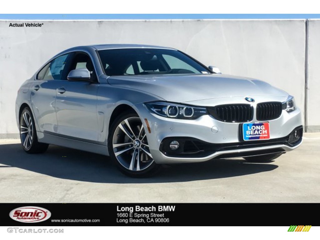 2019 4 Series 440i Gran Coupe - Glacier Silver Metallic / Black photo #1