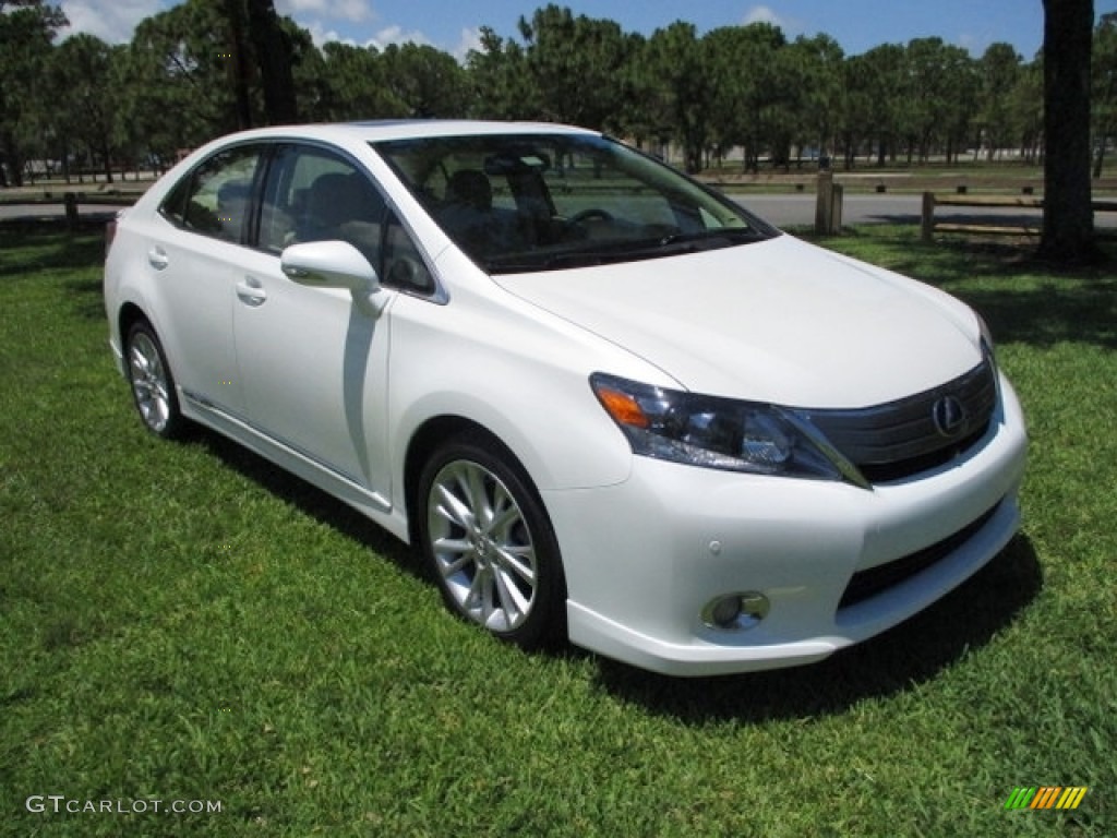 2010 HS 250h Hybrid Premium - Starfire White Pearl / Parchment photo #13