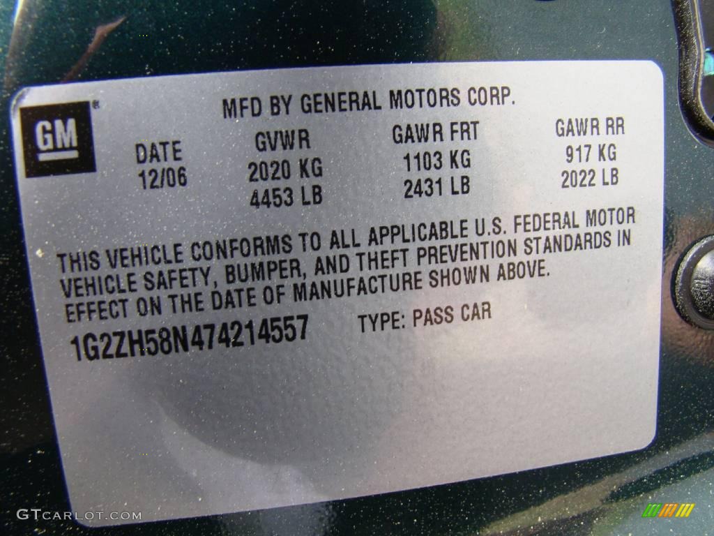 2007 G6 GT Sedan - Emerald Green Metallic / Light Taupe photo #18