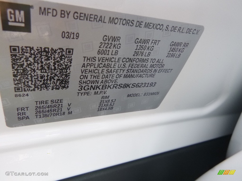 2019 Blazer Premier AWD - Summit White / Jet Black/­Maple Sugar photo #16