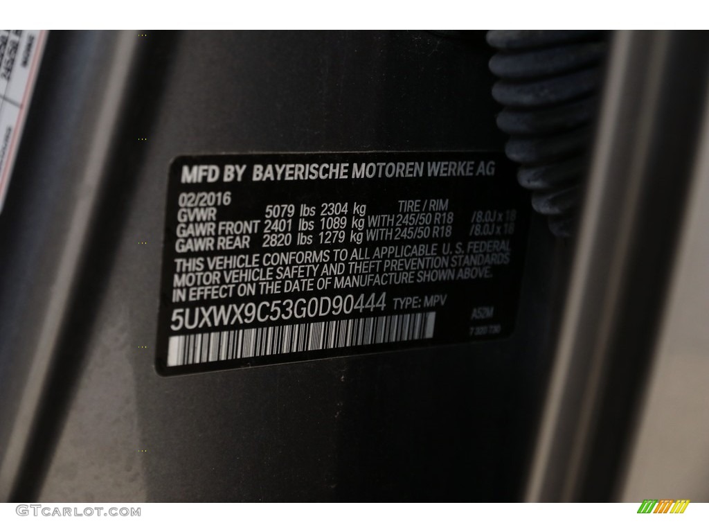2016 X3 xDrive28i - Space Grey Metallic / Black photo #25