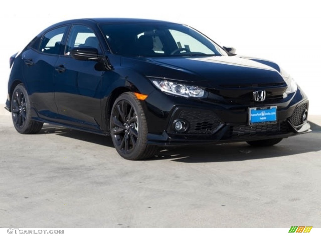 2019 Civic Sport Hatchback - Crystal Black Pearl / Black photo #1