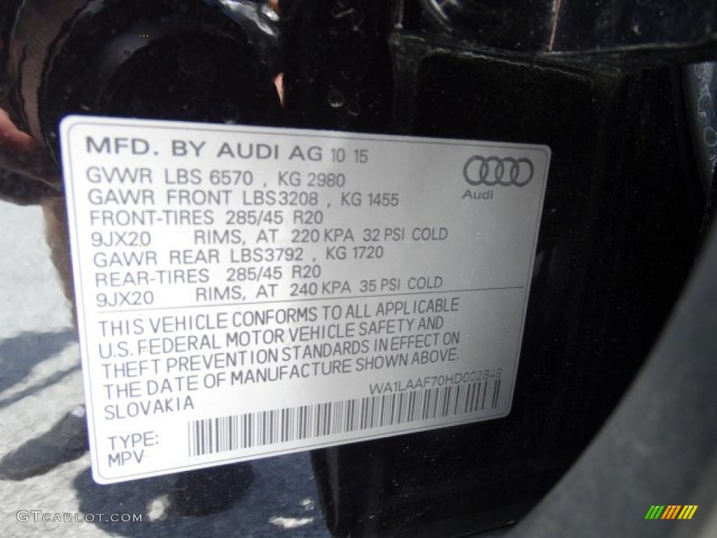 2017 Q7 3.0T quattro Premium Plus - Orca Black Metallic / Black photo #35