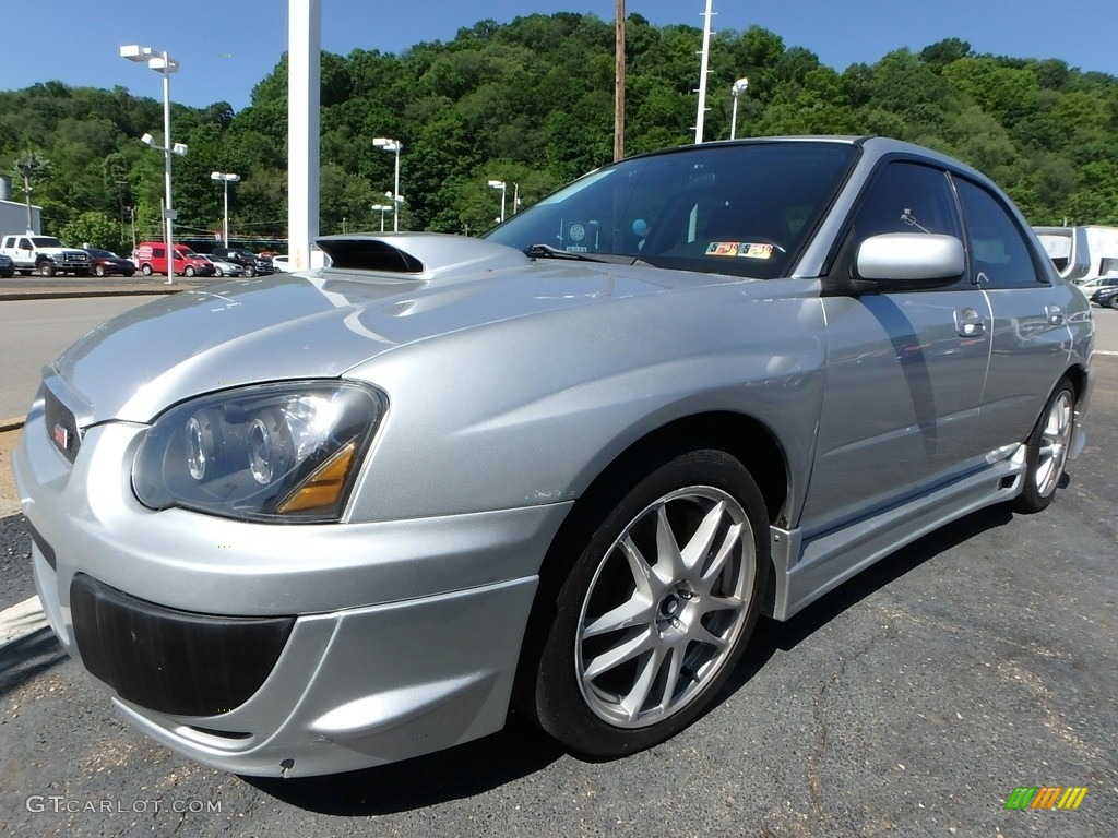 2004 Impreza WRX STi - Platinum Silver Metallic / Blue Ecsaine/Black photo #7