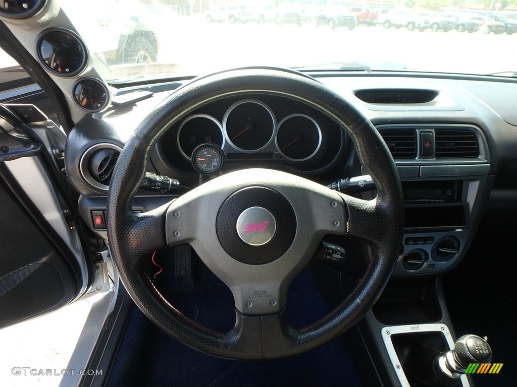 2004 Impreza WRX STi - Platinum Silver Metallic / Blue Ecsaine/Black photo #15