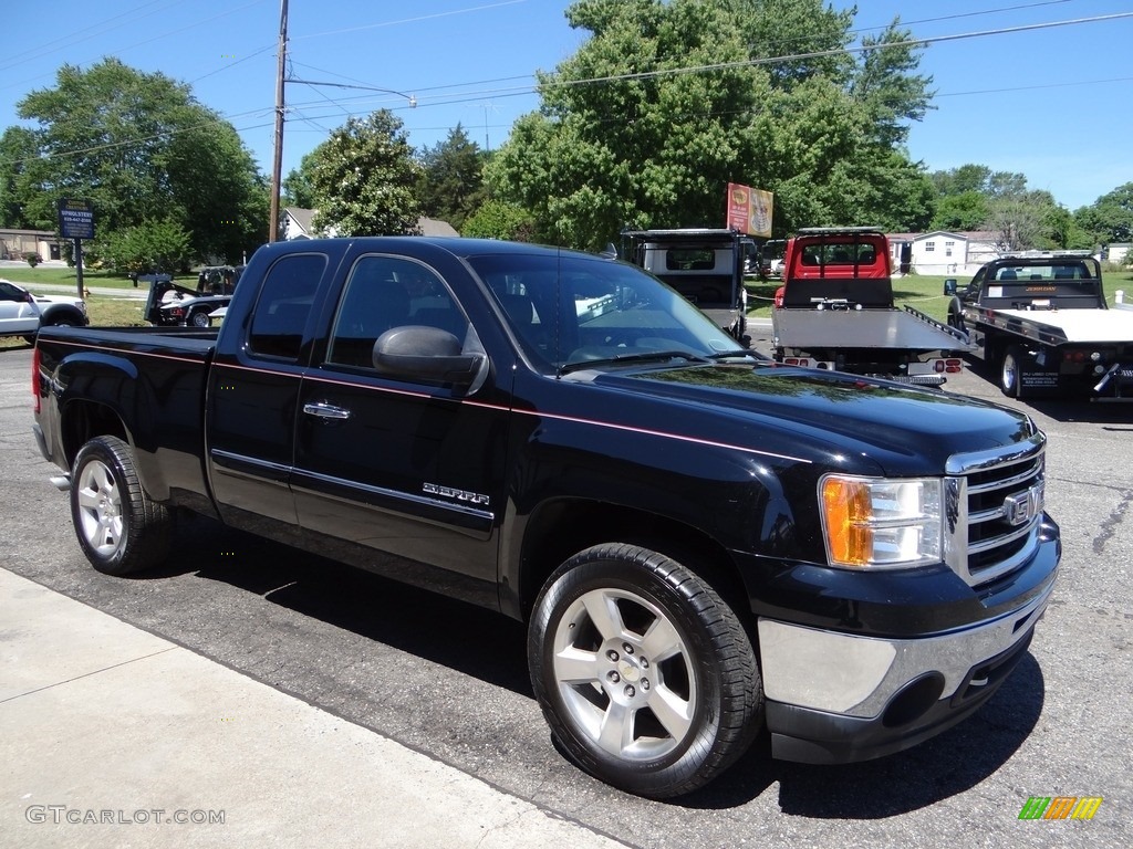 2012 Sierra 1500 SLE Extended Cab - Carbon Black Metallic / Ebony photo #1