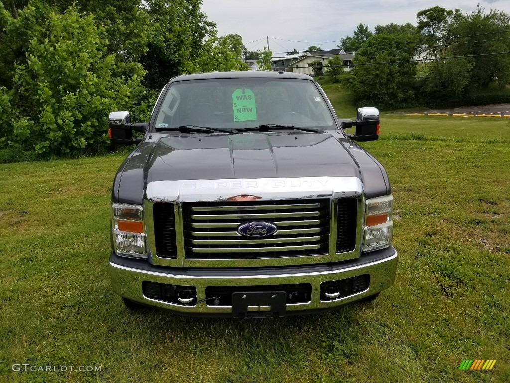 2008 F250 Super Duty XLT Crew Cab - Dark Shadow Grey Metallic / Medium Stone photo #9