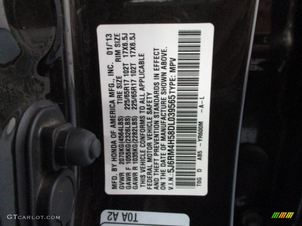 2013 CR-V EX AWD - Crystal Black Pearl / Black photo #48