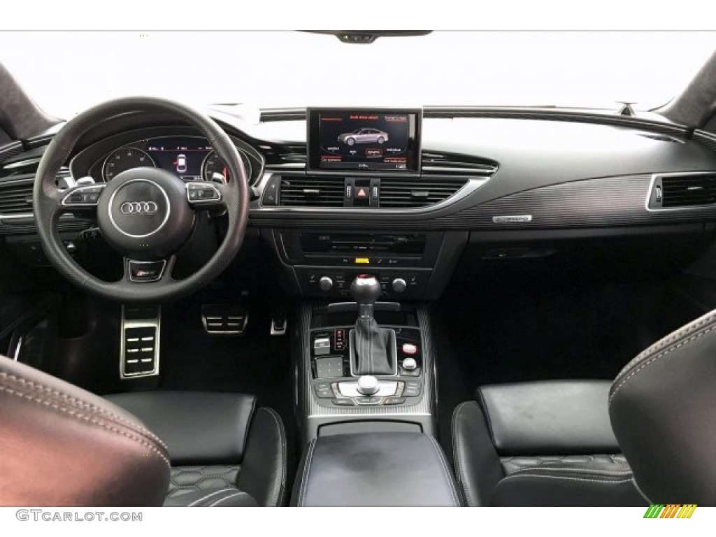 2016 Audi RS 7 4.0 TFSI quattro Black Valcona w/Honeycomb Stitching Dashboard Photo #133550968