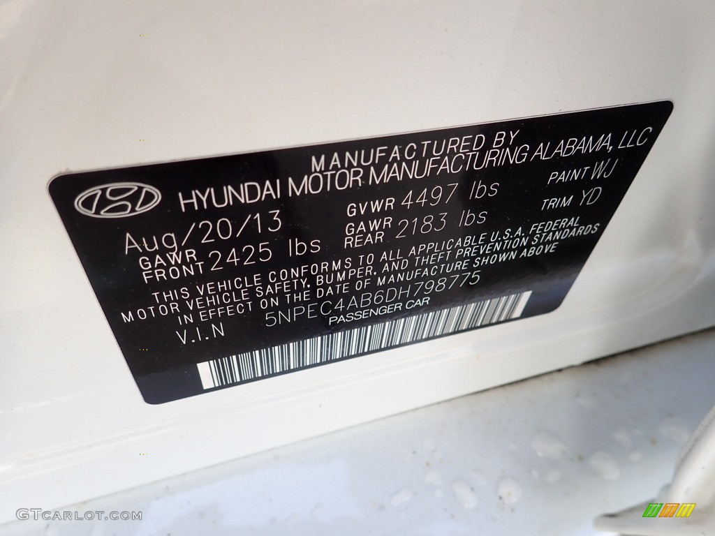 2013 Sonata Limited 2.0T - Shimmering White / Camel photo #23