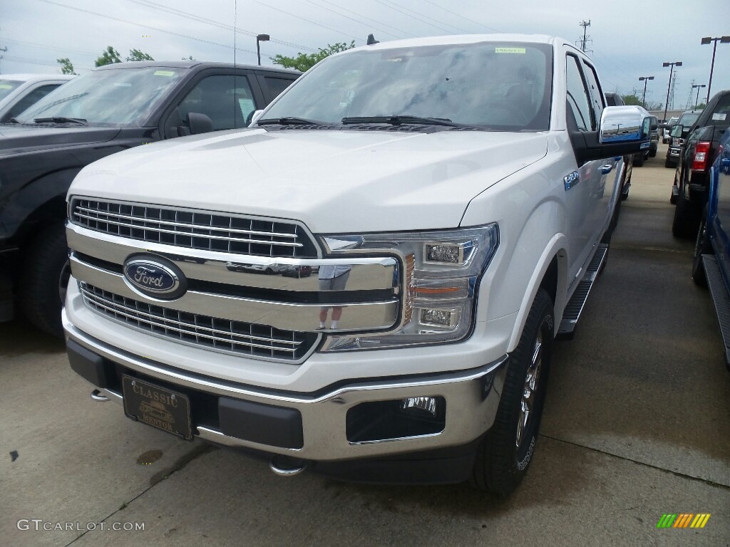 2019 F150 Lariat SuperCrew 4x4 - White Platinum / Black photo #1
