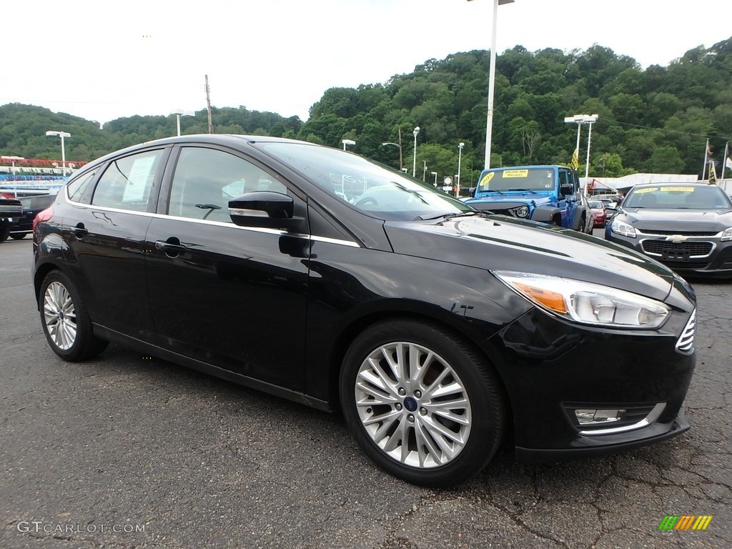 Shadow Black 2018 Ford Focus Titanium Hatch Exterior Photo #133564804