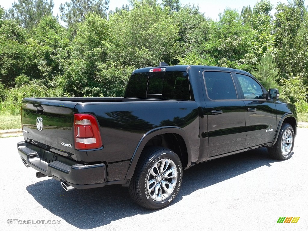 2019 1500 Laramie Crew Cab 4x4 - Diamond Black Crystal Pearl / Black photo #6