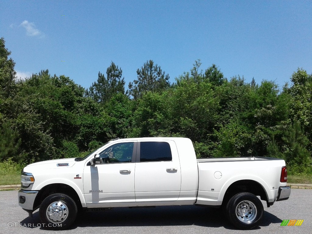 Pearl White 2019 Ram 3500 Laramie Mega Cab 4x4 Exterior Photo #133569436