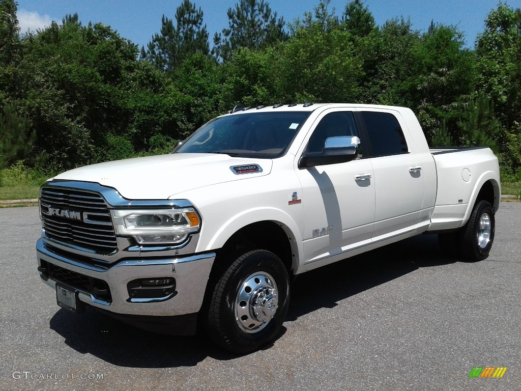Pearl White 2019 Ram 3500 Laramie Mega Cab 4x4 Exterior Photo #133569460