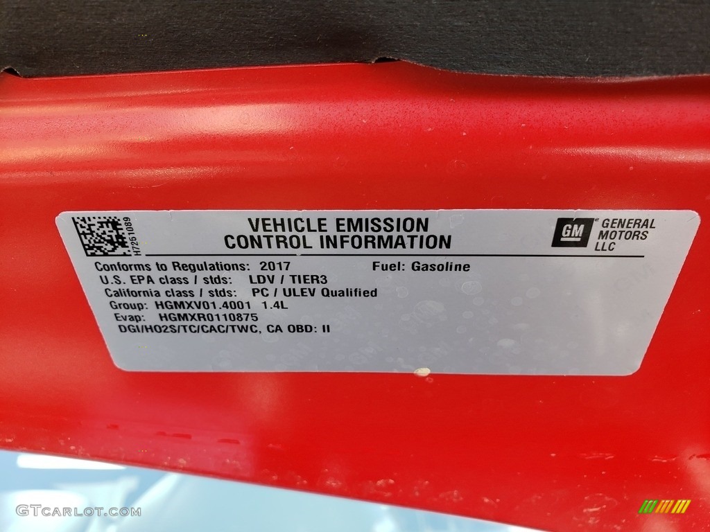 2017 Cruze LT - Red Hot / Jet Black photo #45