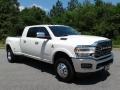 2019 Pearl White Ram 3500 Laramie Mega Cab 4x4  photo #4