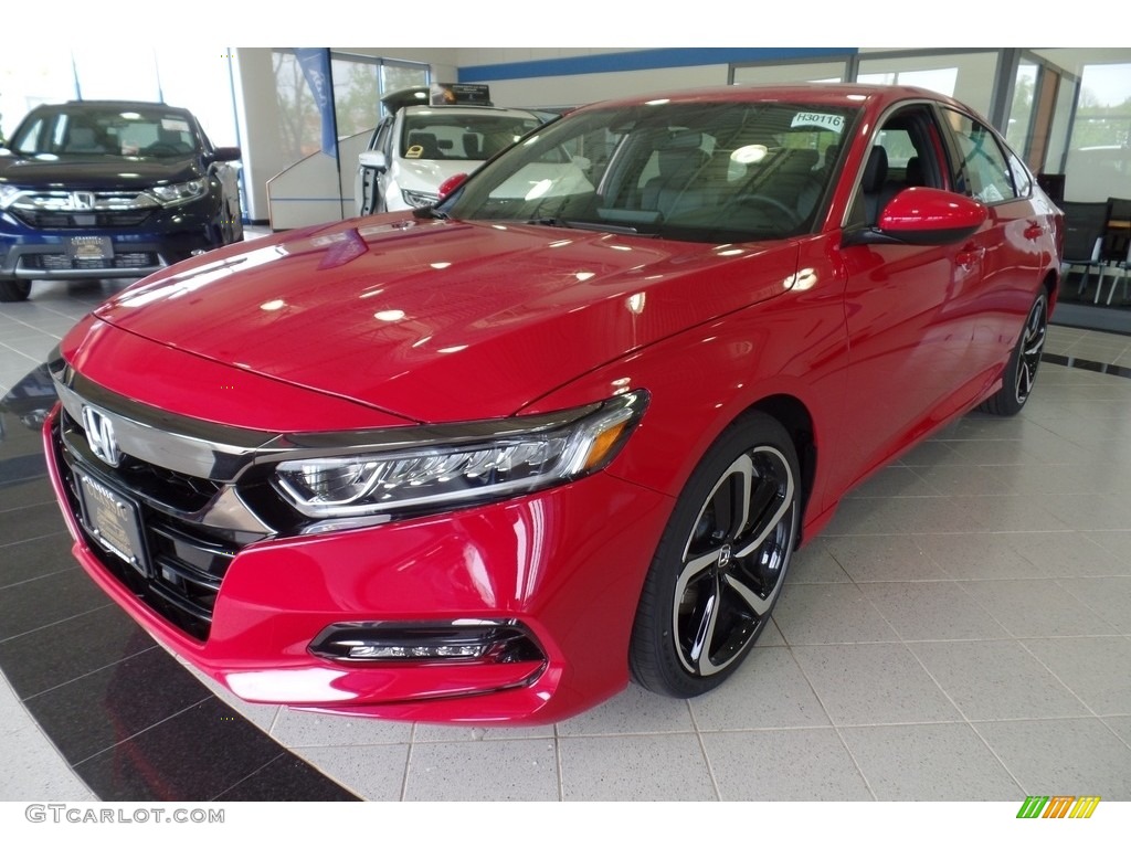 2019 Accord Sport Sedan - San Marino Red / Black photo #1