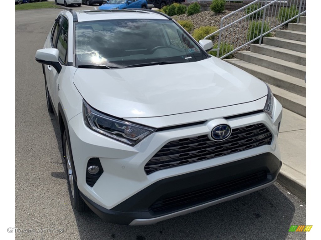 2019 RAV4 Limited AWD Hybrid - Blizzard White Pearl / Black photo #1